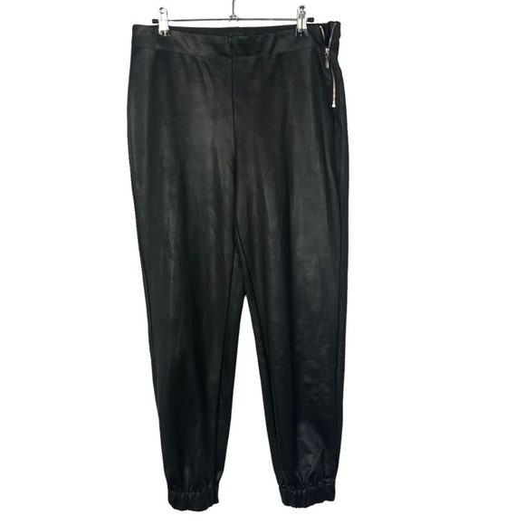 Chico's Black Label Faux Leather Jogger Pants 27 - Picture 4 of 6